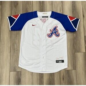 Hank Aaron Atlanta Braves Nike City Connect Player Jersey Men's S MLB ATL #44
